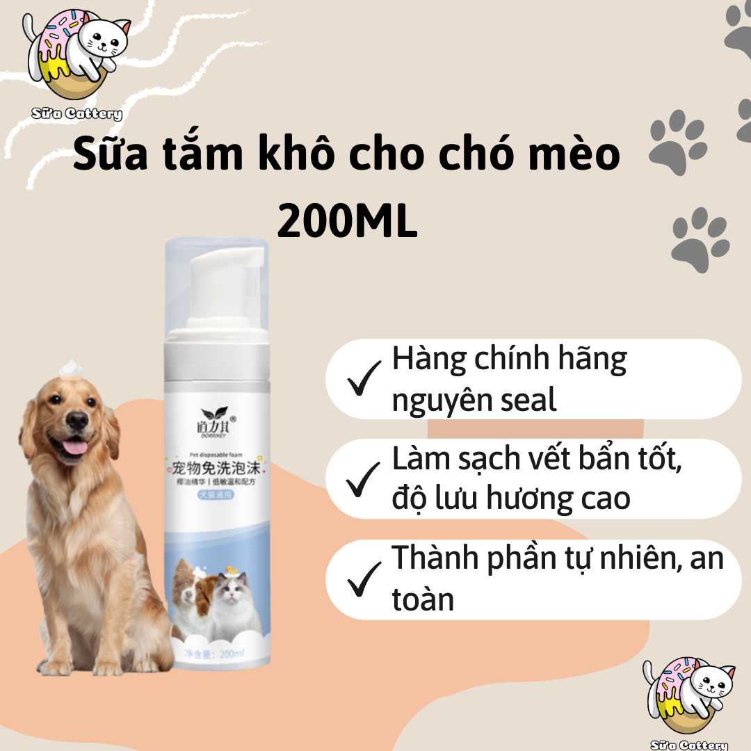 Sữa tắm khô cao cấp cho chó mèo