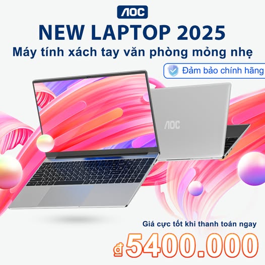 Laptop AOC NoteBook giá rẻ 15.6 inch, Intel N5095, Ram 16GB, SSD 512GB, Win 11 - Bảo hành 2 năm - Thương hiệu AOC Giá 9,000,000 Đồng*Miễn phí vận chuyển