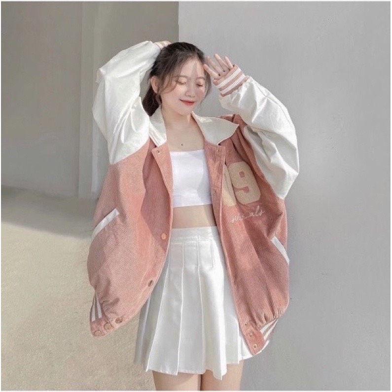Áo khoác nhung bomber 09 hình thêu pm92