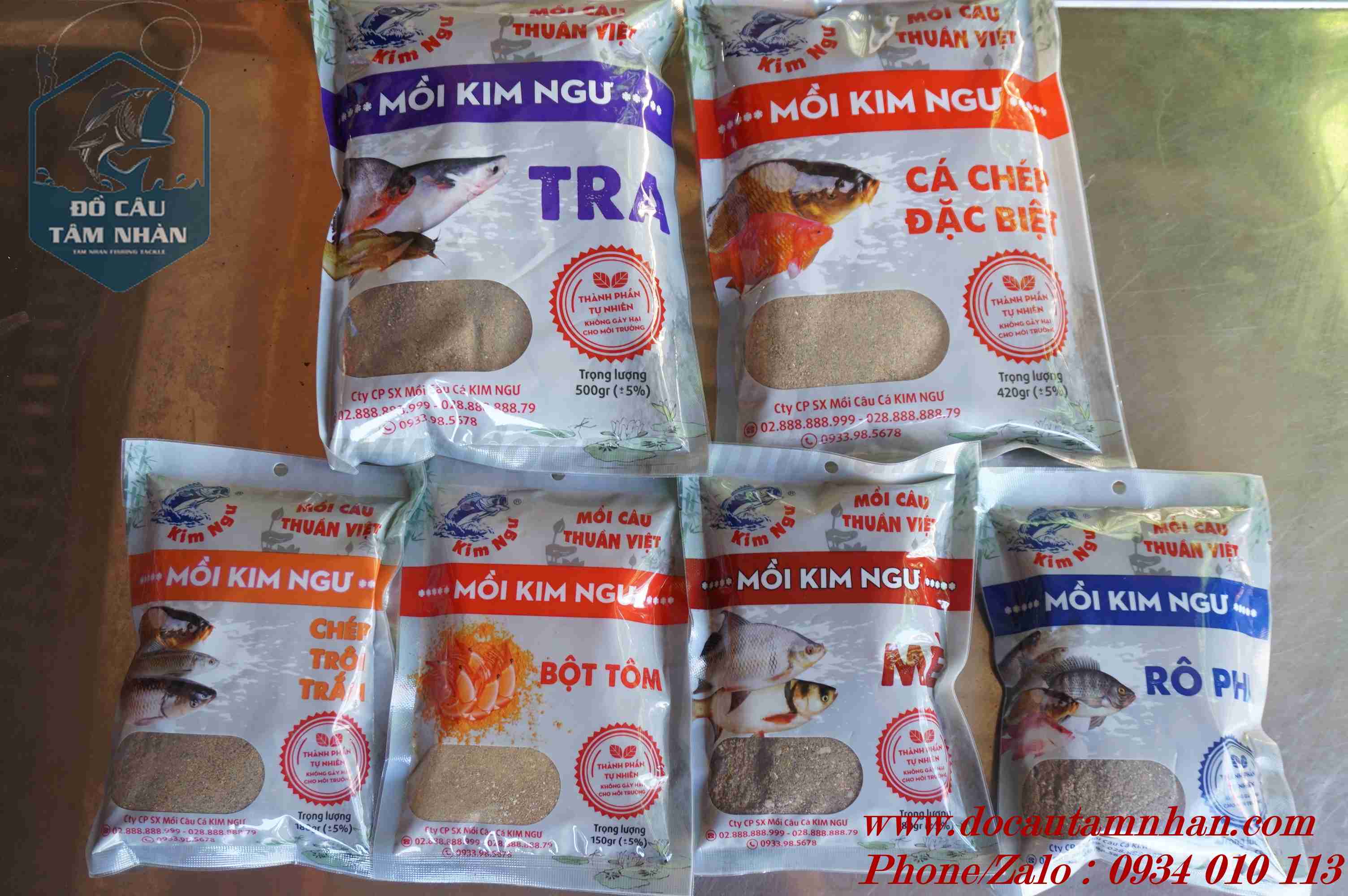Mồi câu cá kim ngư, mồi câu thuần việt.