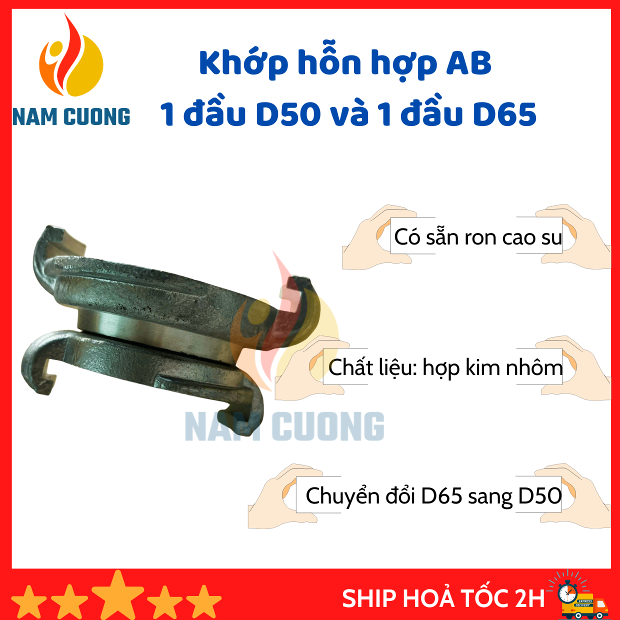 Khớp Hỗn Hợp AB Chuyển Đổi D65 Sang D50, Ngàm Hỗn Hợp