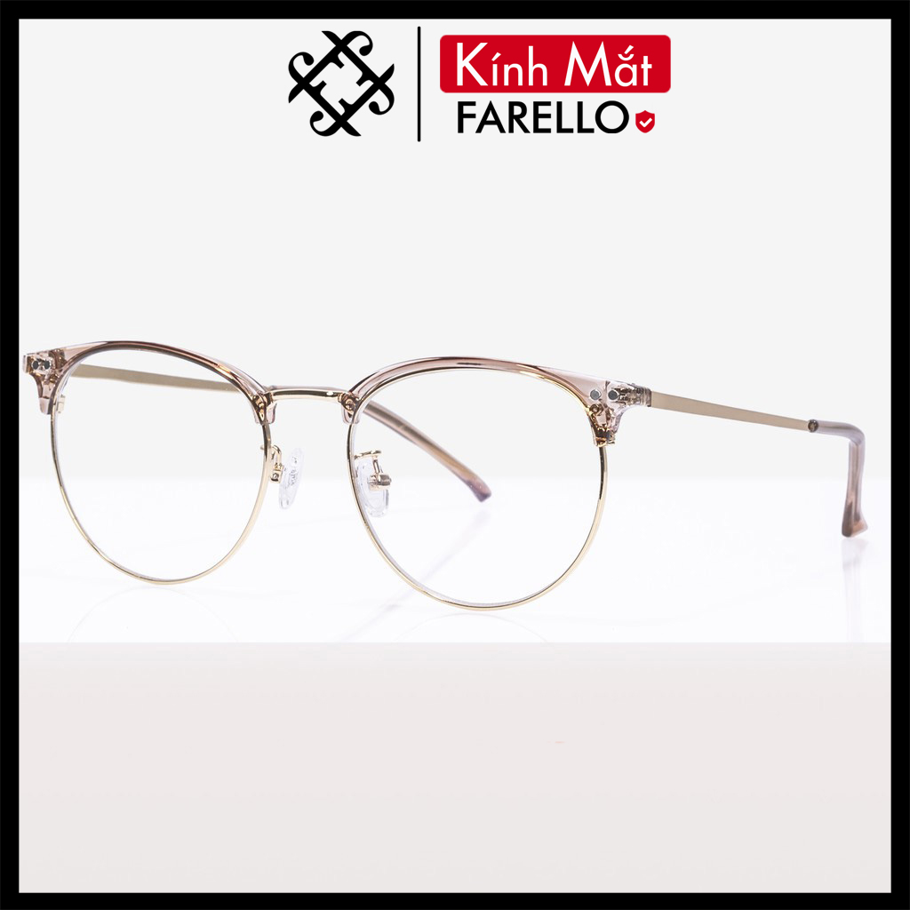 Gọng kính cận FARELLO chất liệu kim loại phụ kiện thời trang nam nữ 90231 nhiều màu