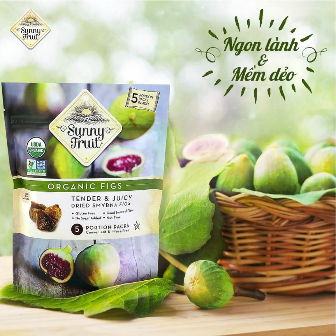 Sung khô hữu cơ sunny fruit organic figs 250g - sung sấy khô - sung sấy dẻo - hoa quả sấy khô - trái cây sấy nhập khẩu