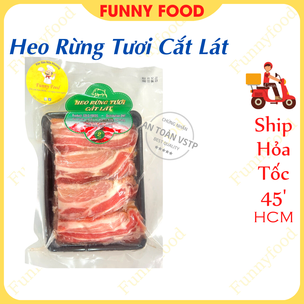 Ba rọi heo rừng lai - thịt heo rừng cắt lát 500g - - funnyfood