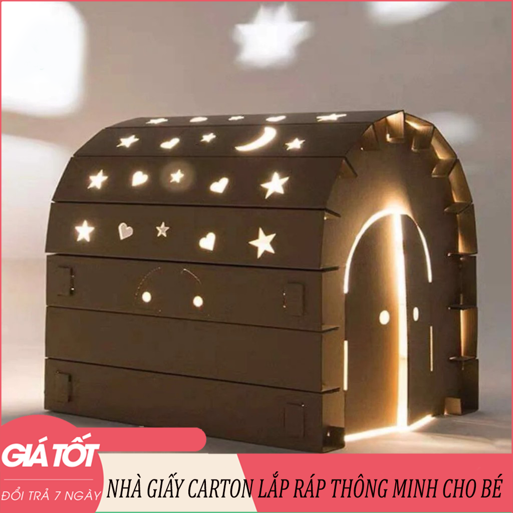 Nhà carton cho bé - Nhà giấy carton lắp ráp cho bé - NHÀ LẮP GHÉP THÔNG MINH NHÀ GIẤY CARTON LẮP RÁP CHO BÉ