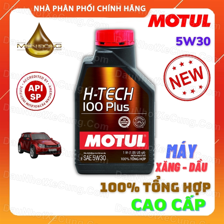 Dầu nhớt motul 5w30 SP/CF tổng hợp xe hơi ô tô Motul H-Tech 100 Plus 1Lit máy xăng dầu