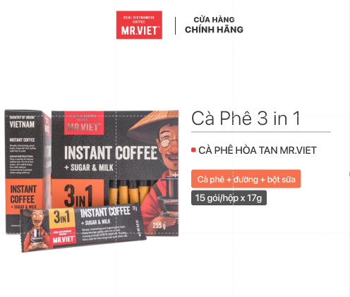 Cà Phê Hòa Tan 3in1  (3in1 Instant Coffee)- MR.VIET