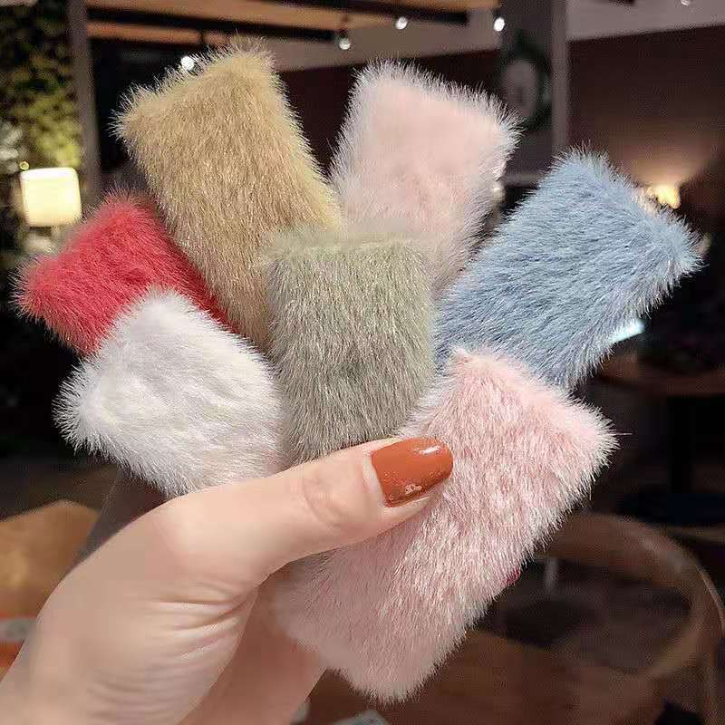 Kẹp tóc mái lông nhung mịn nhiều màu sắc, kiểu dáng