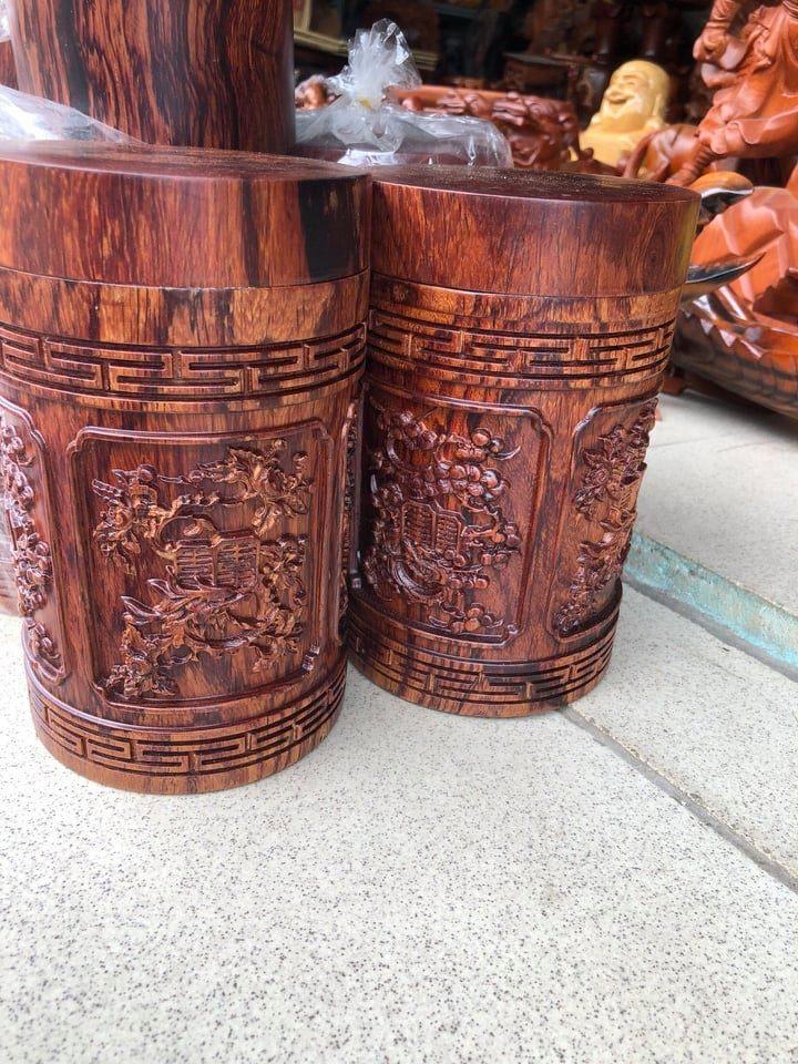 Hộp đựng chè gỗ cẩm cao cấp