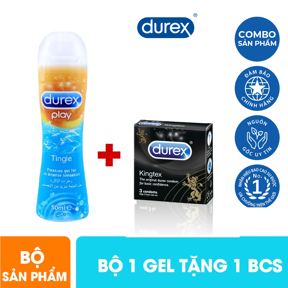 [HCM]Bộ Sản Phẩm Gel Bôi Trơn Durexx Play Tingling 50ml Tặng Bao Cao Su Durexx  Kingtex Hộp 3 Chiếc [ Che tên sản phẩm khi giao hàng ]