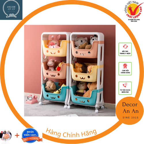 Kệ đựng đồ.Kệ đựng đồ đa năng 3 tầng có bánh xe Việt Nhật.Kệ hình gấu.