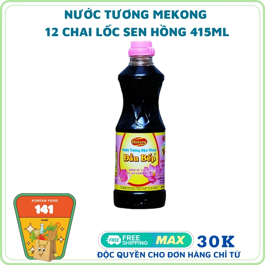 [HCM]LỐC 12 CHAI NƯỚC TƯƠNG MEKONG ĐẦU BẾP LỐC KEM 480ML, LỐC SEN HỒNG 415ML THƠM NGON ĐẶC BIỆT ĐẬM VỊ - SHOP 141