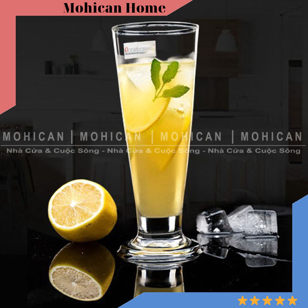 Ly thủy tinh Citinova Viva Footed Dublin 330ml, cốc thủy tinh INDO làm sinh tố, soda, cocktail dễ thương CITG-FT01.12