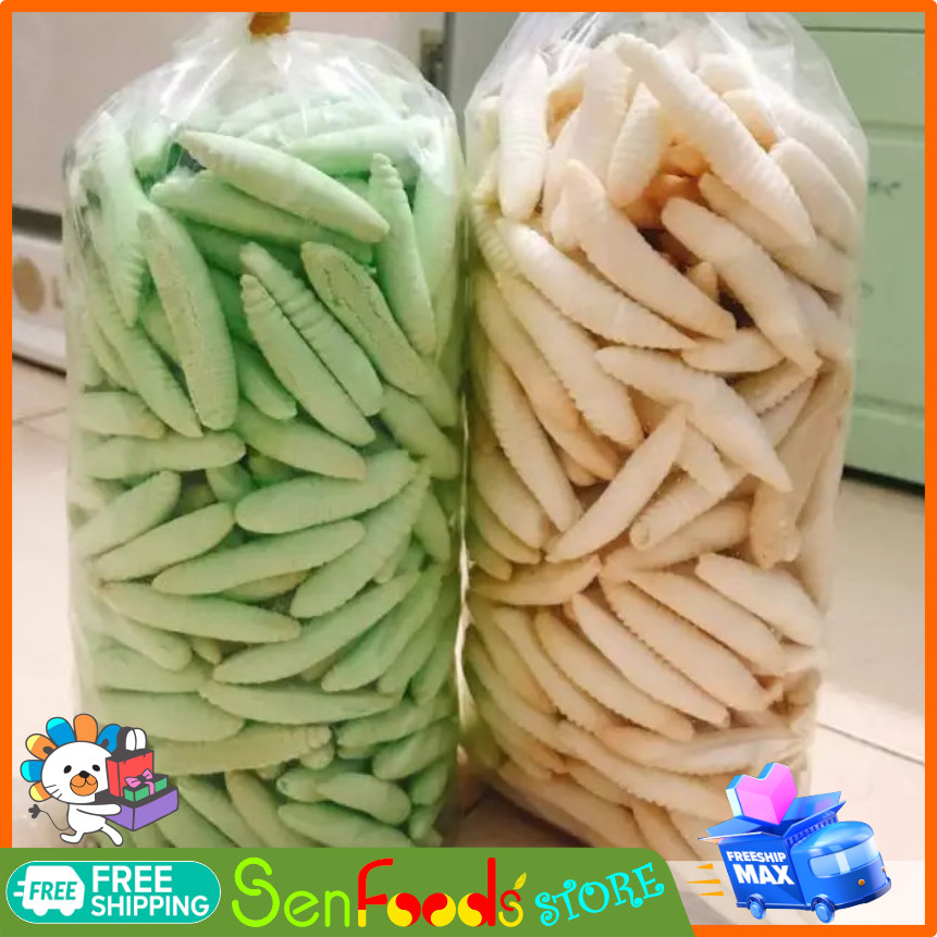 [HCM]Túi 300gr Bánh con sâu - SENFOODS - Bánh đuông bánh sùng thơm ngon
