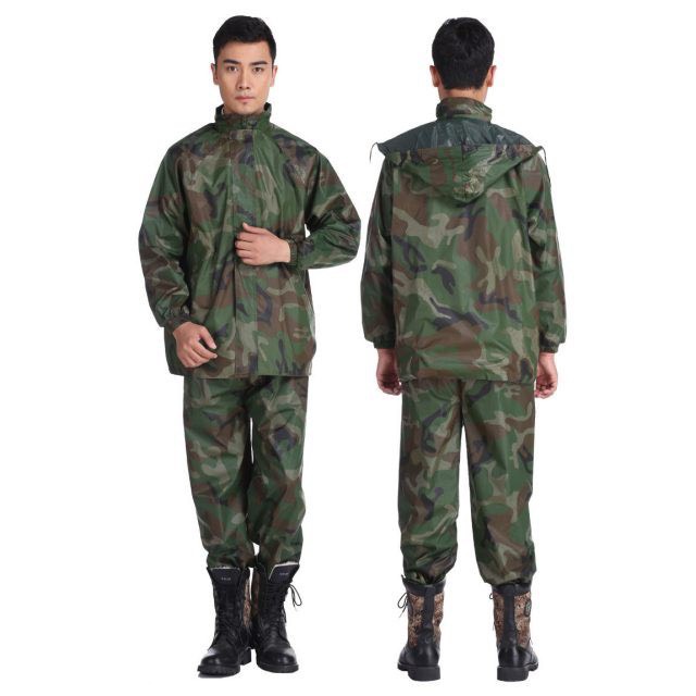 Áo mưa bộ vải dù họa tiết rằn ri cao cấp - hàng loại 1