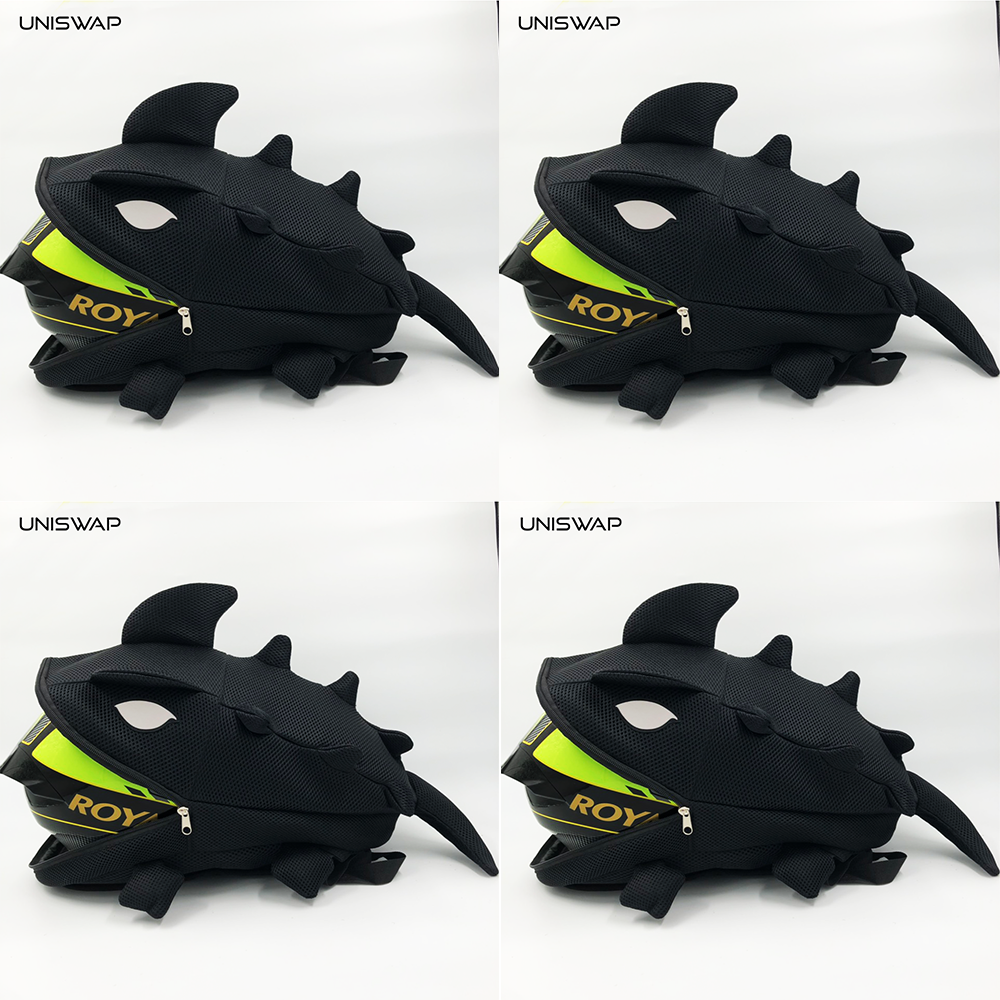 Balo khủng long PHẢN QUANG cao cấp lưới kháng bụi đựng nón bảo hiểm fullface MÀU ĐEN