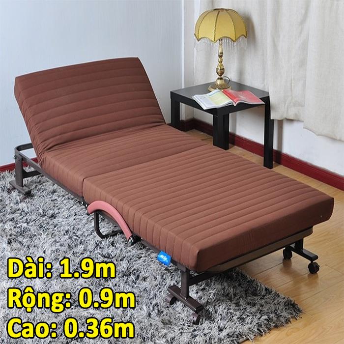Giường xếp gọn đa năng Hàn Quốc HQ90 Thép hợp kim sơn tĩnh điện (bảo hành 1 năm) giường du lich  giường thư giãn,giường văn phòng