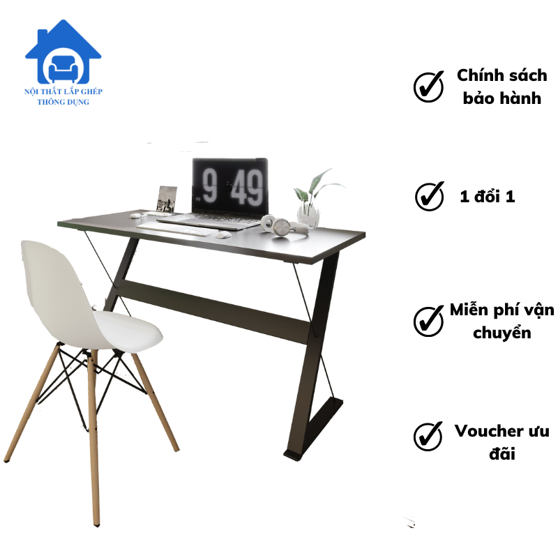 Bàn gaming chữ Z, bàn học gỗ, bàn làm việc chữ Z kích thước 1m2