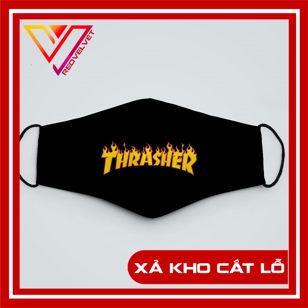 Khẩu trang độc lạ t.h.r.a.s.h.e.r_4 redvelvet chất liệu poly cotton 100%, chống bụi in hình 3d unisex