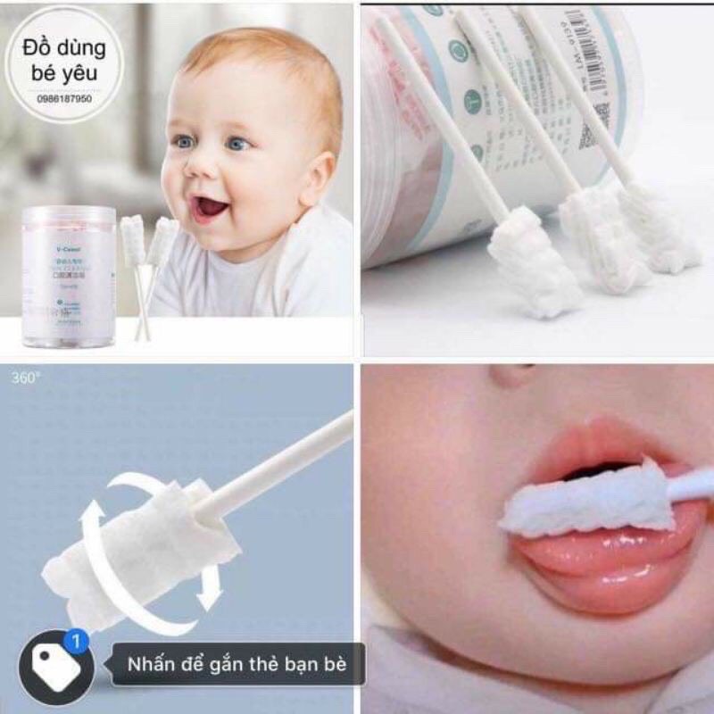 Tưa lưỡi vcool - rơ lưỡi que vcool cho bé siêu tiện lợi