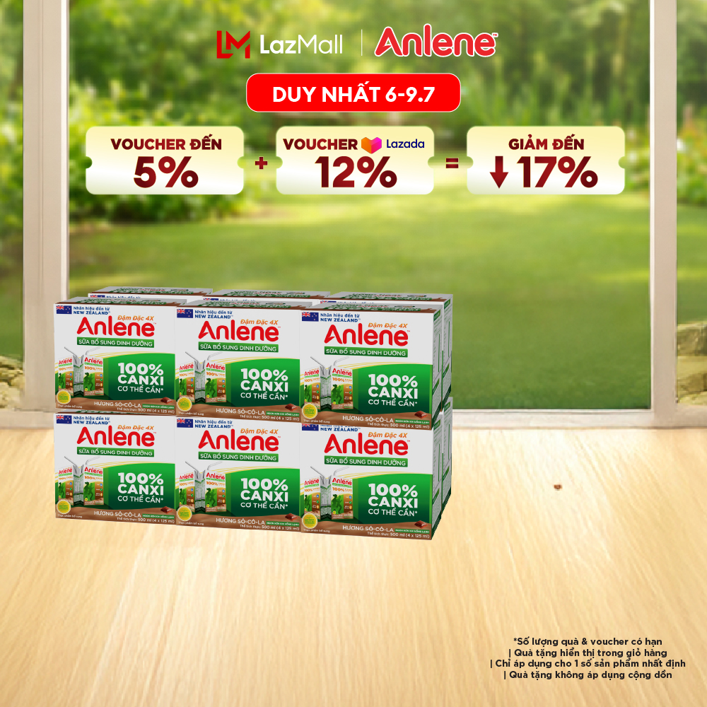 [Voucher giảm đến 26%]Thùng 48 Hộp Sữa Nước Anlene Hương Socola 110ml