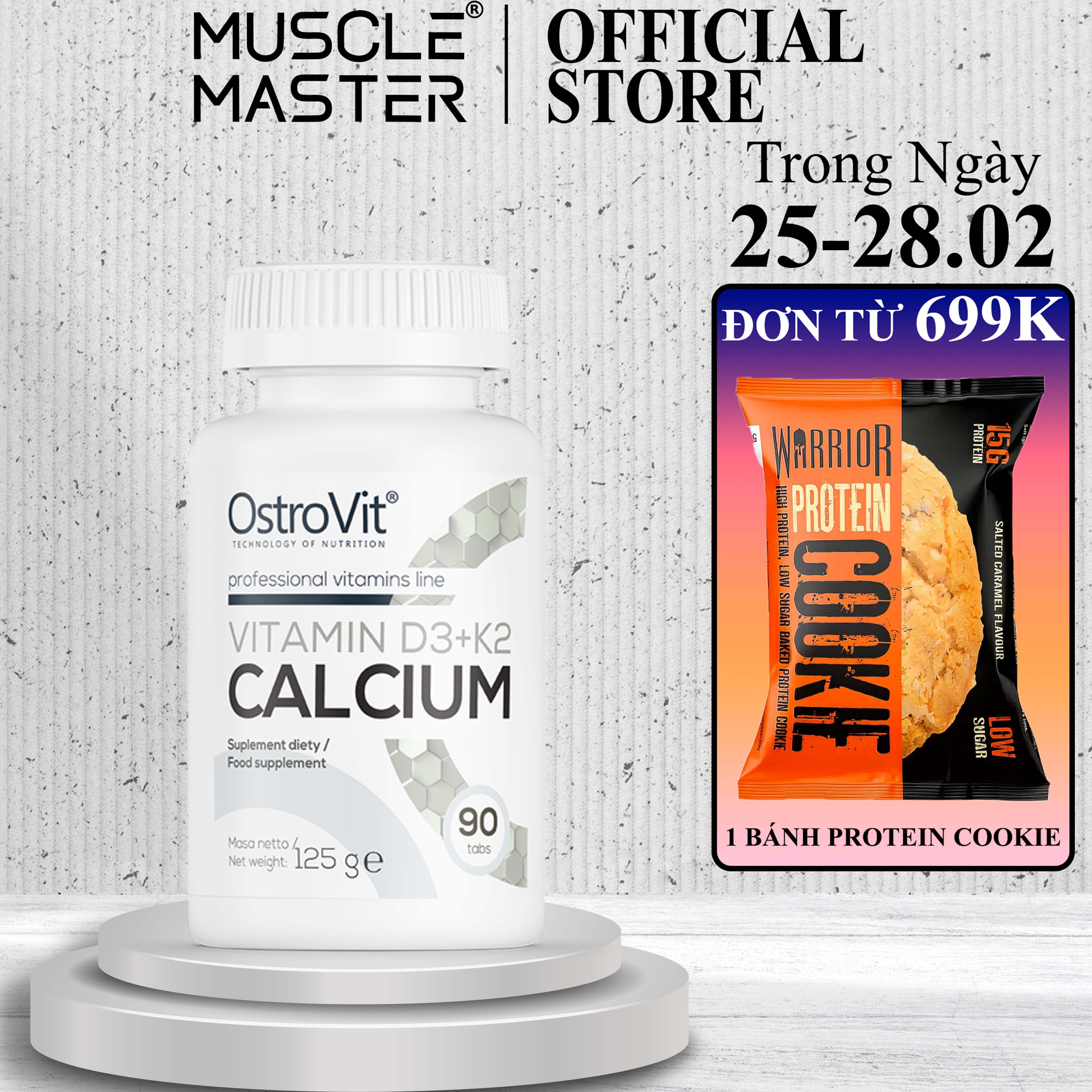[HCM]Viên Thực Phẩm Bổ Sung Ostrovit Vitamin D3 + K2 Canxi 90 Viên