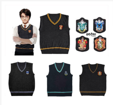 Áo len không tay cổ chữ V phong cách Harry Potter chất lượng cao