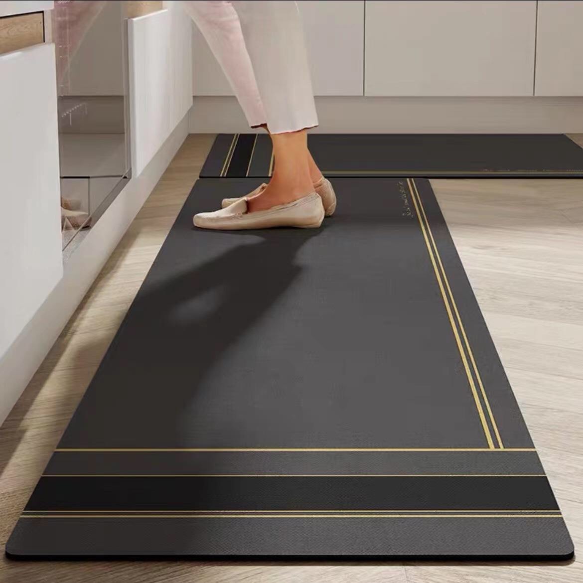 [FREESHIP+QUÀ]Thảm nhà bếp bộ 2 silicon chống trượt siêu thấm hút cao cấp, thảm lau chân nhà bếp siêu thấm nước đẹp cute nhã nhặn T02- Darling Home