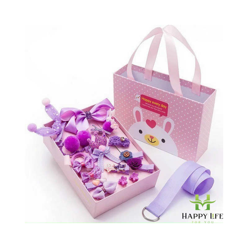 Set kẹp tóc cho bé gái, kẹp tóc Hàn Quốc cho bé, hộp kẹp tóc cho bé gái, kẹp tóc cute cho bé gái 18 kẹp - Happy Life 4U
