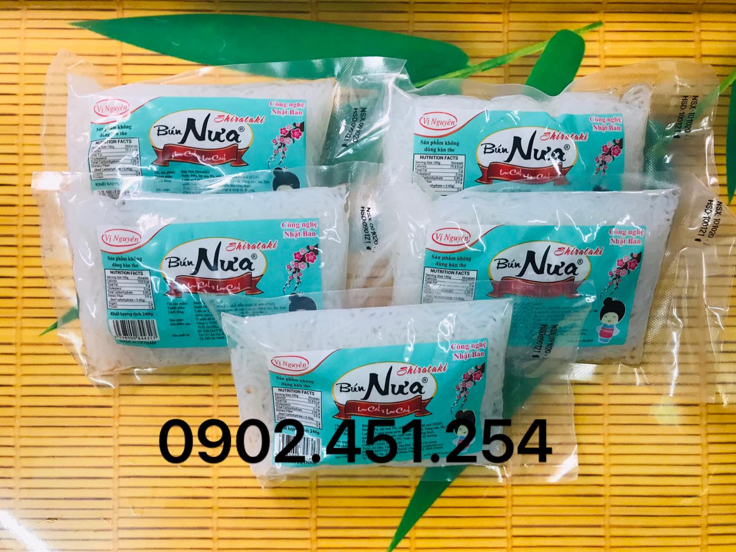 [HCM] 5 GÓI BÚN NƯA VỊ NGUYÊN KETO 240GRAM
