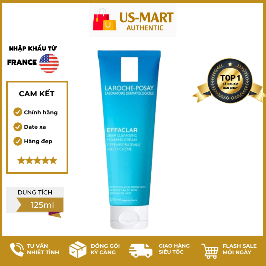 Sữa Rửa Mặt Tạo Bọt Làm Sạch Sâu La Roche Posay Deep Cleansing Foaming Cream