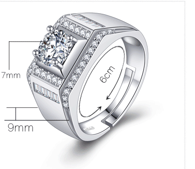 NHẪN NAM M8 ĐÍNH ĐÁ VIÊN CHỦ + PHỐI VIỀN ĐÁ XUNG QUANH MẶT NHẪN ( CÓ THỂ ĐIỀU CHỈNH SIZE )