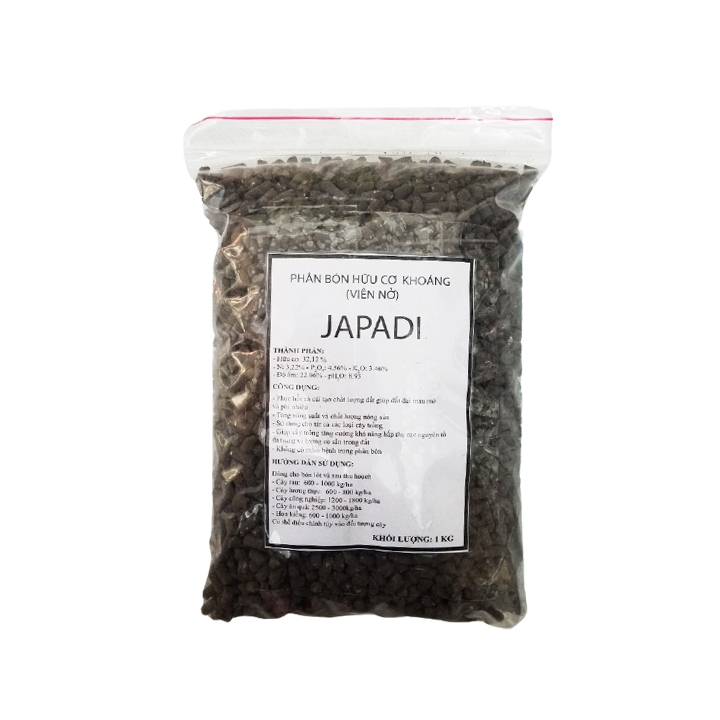 Phân hữu cơ khoáng viên nở JAPADI Nhật Bản cải tạo đất dạng dinh dưỡng cây dễ hấp thụ - 1kg
