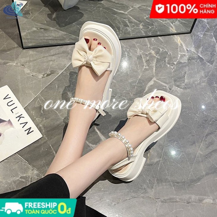 YUNGUANG Xăng Đan Nữ Mới Nơ Tăng Thoải Mái Đế Dày Gót Dày Thời Trang Đa