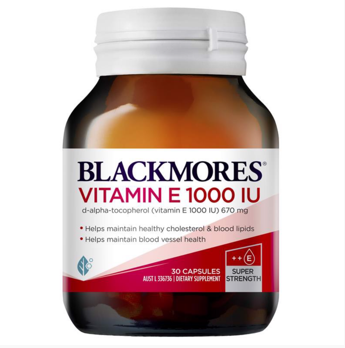 Viên uống bổ sung Vitamin E tự nhiên 1000IU Blackmores Úc giúp dẹp da