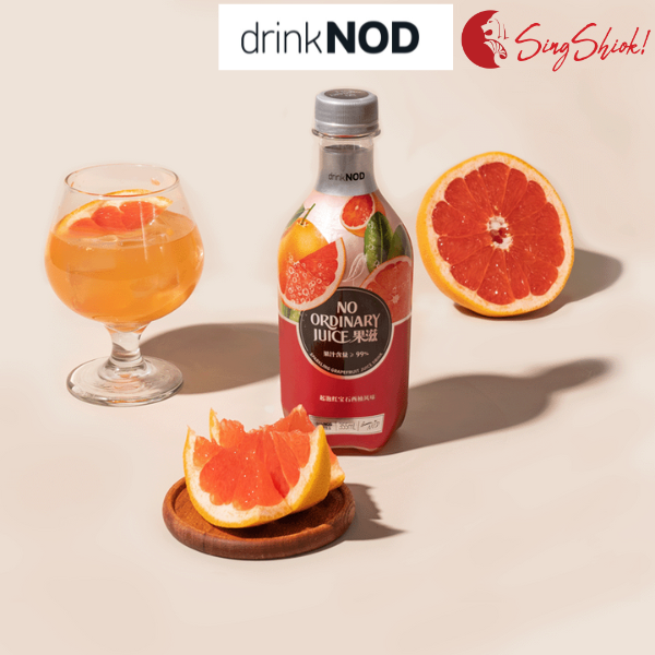 [Sing Shiok] Nước hoa quả có ga vị Bưởi hồng 355ml/chai- Thùng 15 chai