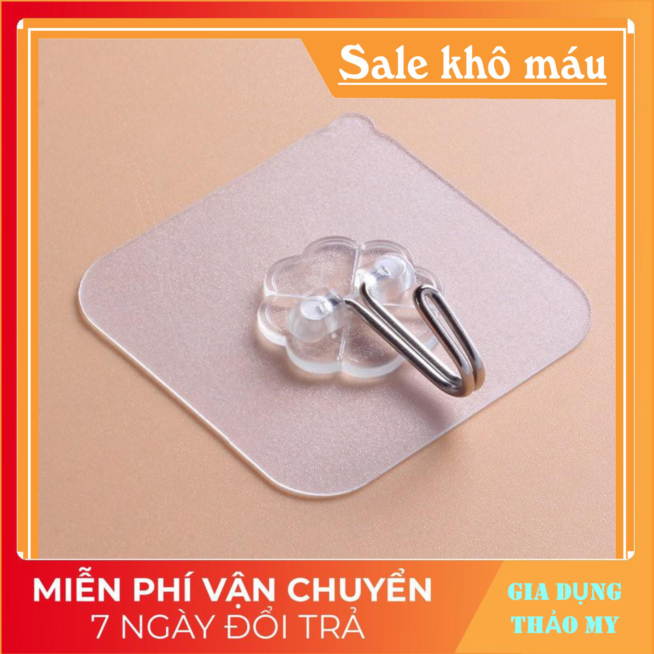 (Túi 10 pcs) Móc dán tường trong suốt Móc treo đồ Móc dán tường 3D