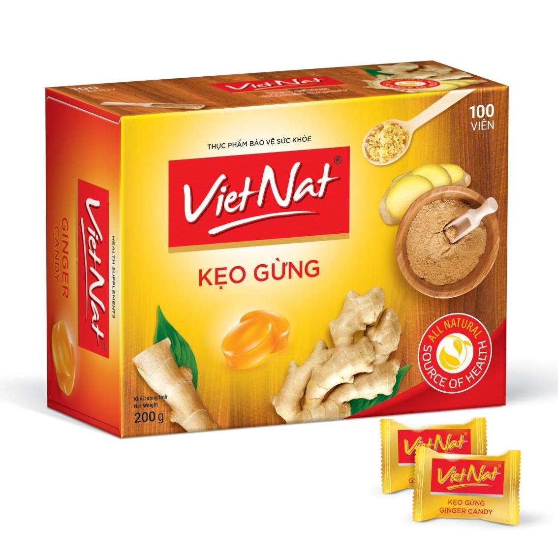 KẸO GỪNG VIETNAT HỘP 100 VIÊN