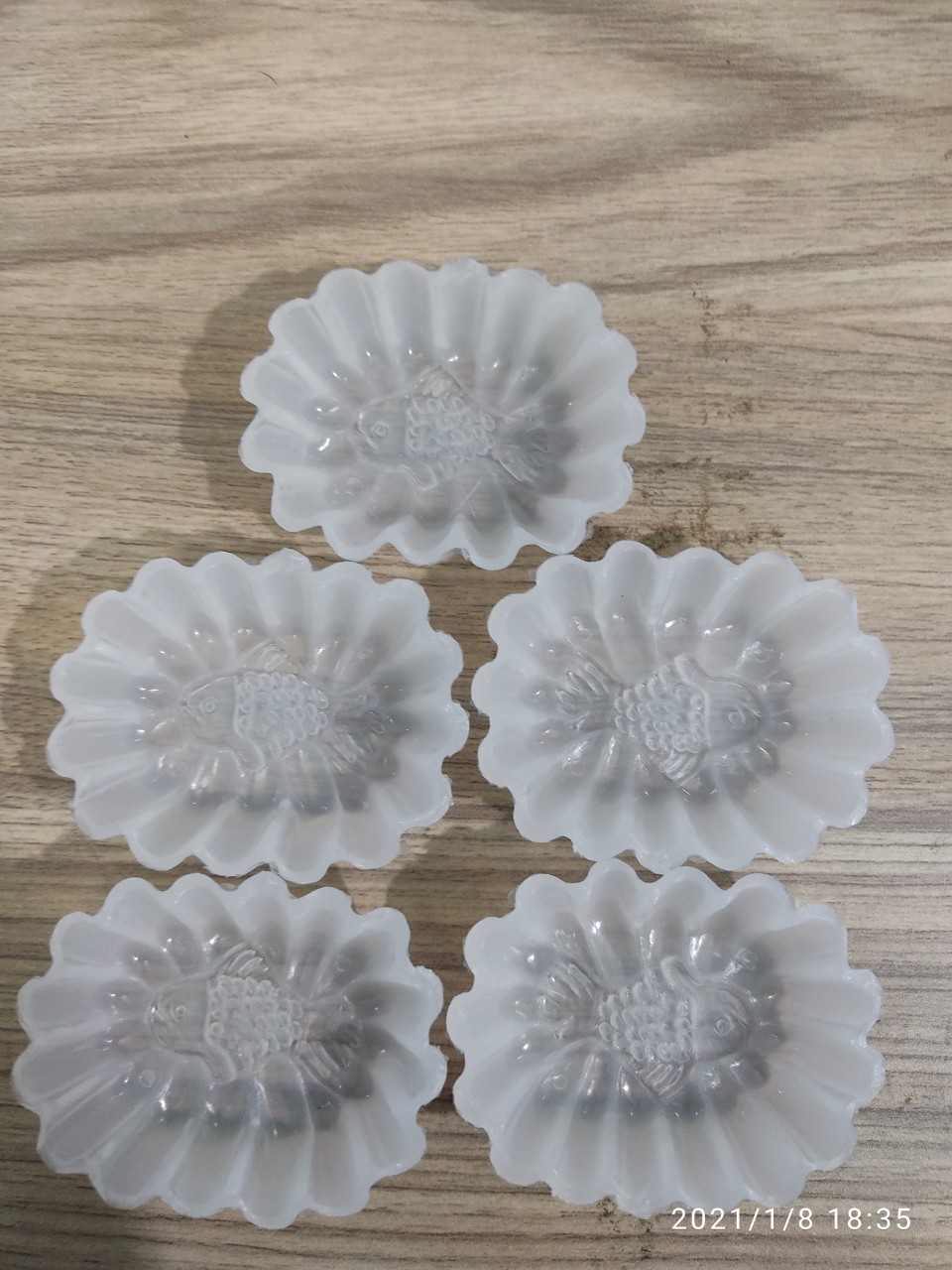 BỘ 20 KHUÔN RAU CÂU/ BÁNH BÒ HÌNH CÁ 6.5 CM,CAO 1.5 CM ( CHỊU ĐƯỢC NHIỆT LÒ HẤP)