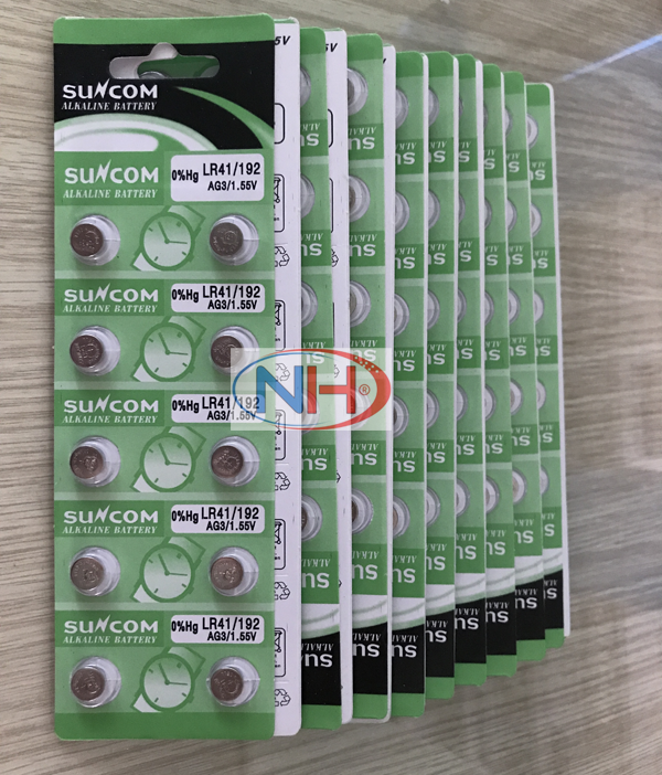 Vỉ 10 viên pin 1.5v ag3/lr41/192 pin đũa pin cúc áo - ag3 lr41 192