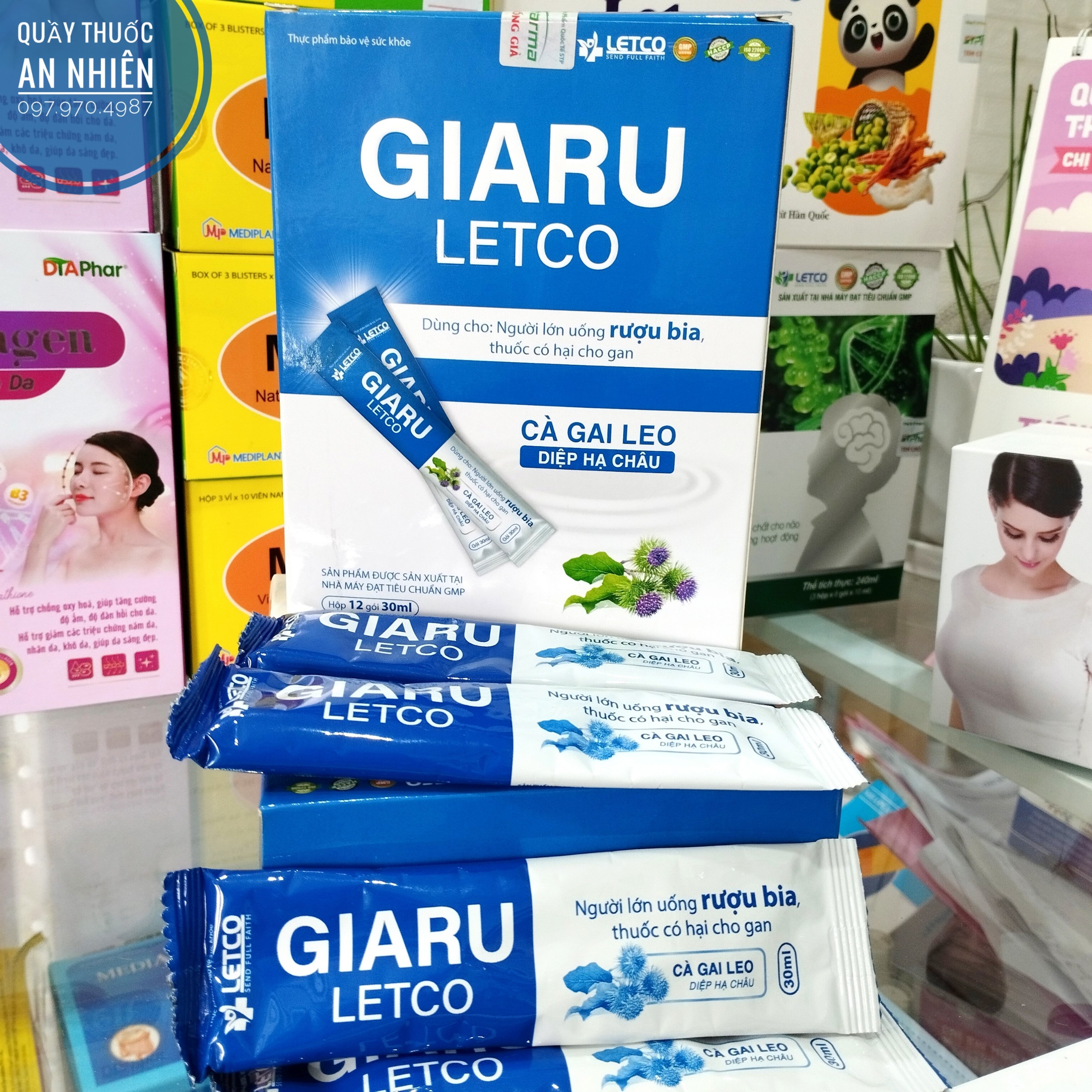 Gói uống giải rượu giaru letco