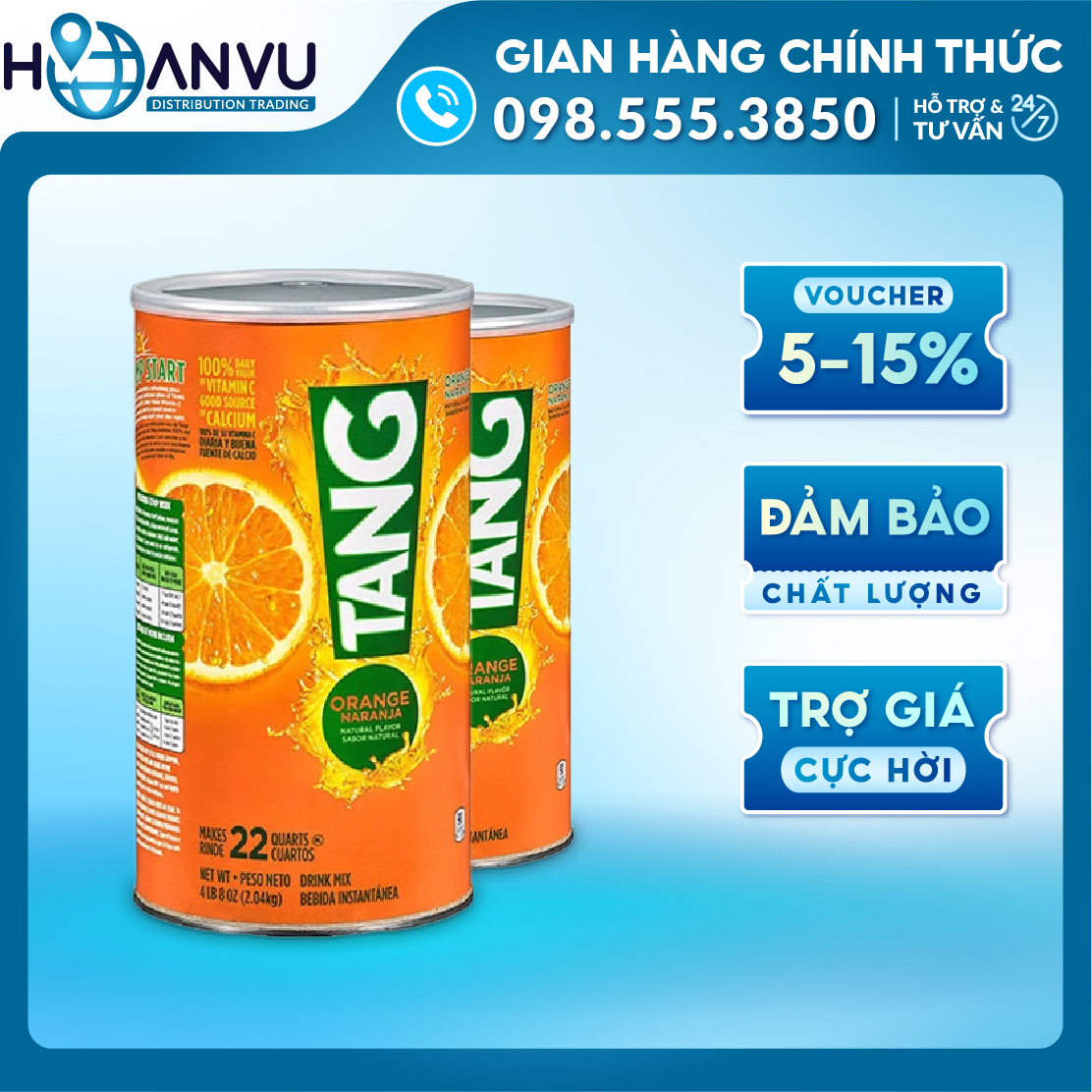Bột Pha Nước Cam TANG Orange Natural Flavor 2.04kg date 01.2025