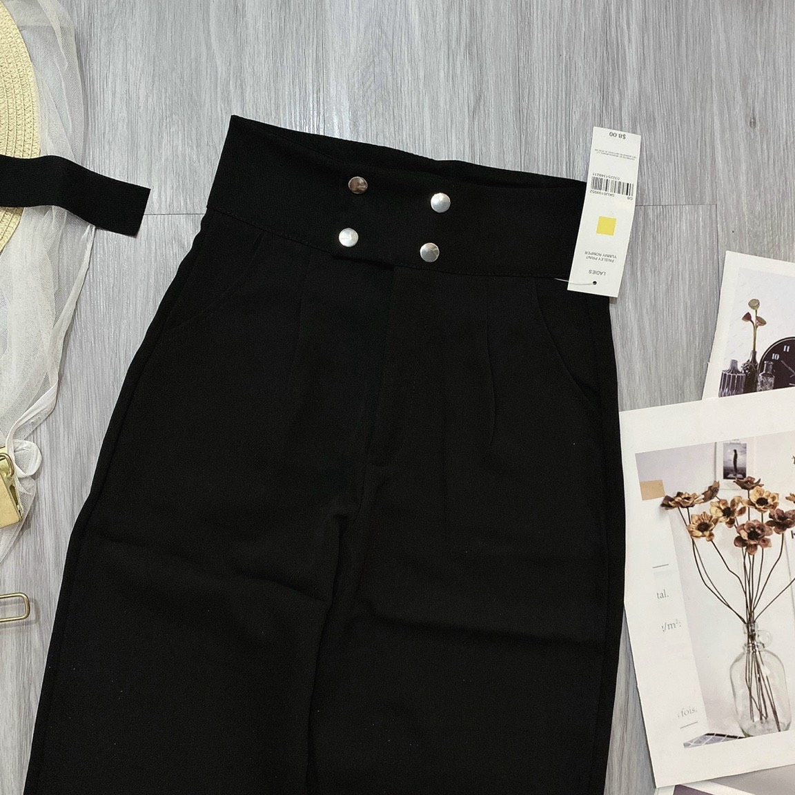 Quần tây nữ vải tuyết mưa form baggy 4 nút form đẹp