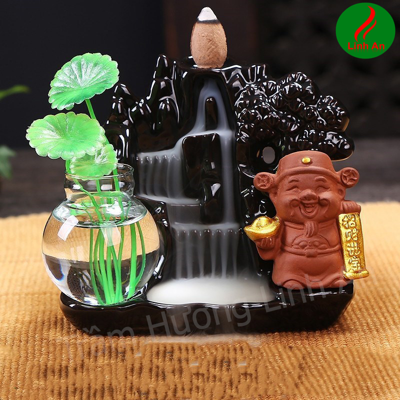 Thác Khói Trầm Hương - Thác Thần Tài (vàng) + 10 nụ trầm hương tự nhiên
