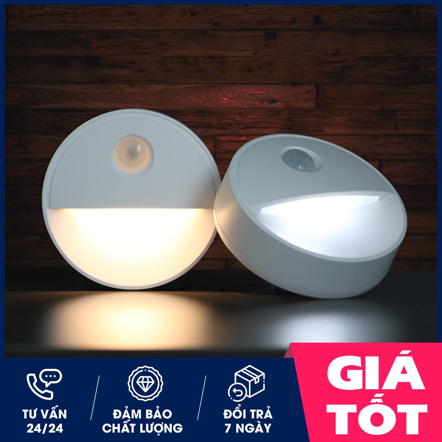 Đèn cảm ứng,đèn cảm ứng phòng ngủ, tủ quần áo,  đèn cảm ứng tròn 2 màu, đèn led cảm ứng, đèn cảm ứng mini, đèn cảm ứng ban đêm, đèn cảm ứng dán tường - Hỗ trợ đổi trả 7 ngày