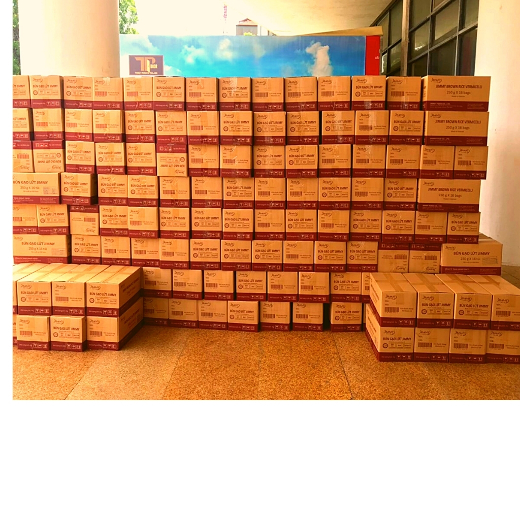Bún gạo lứt Jimmy thùng 16 gói 250g hàng chuẩn xuất khẩu, date mới nhất, giá siêu tiết kiệm