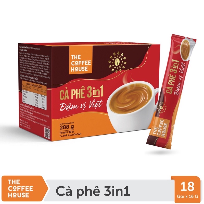 Hộp 18 gói Cà phê sữa đá hoà tan The Coffee House Đậm vị Việt