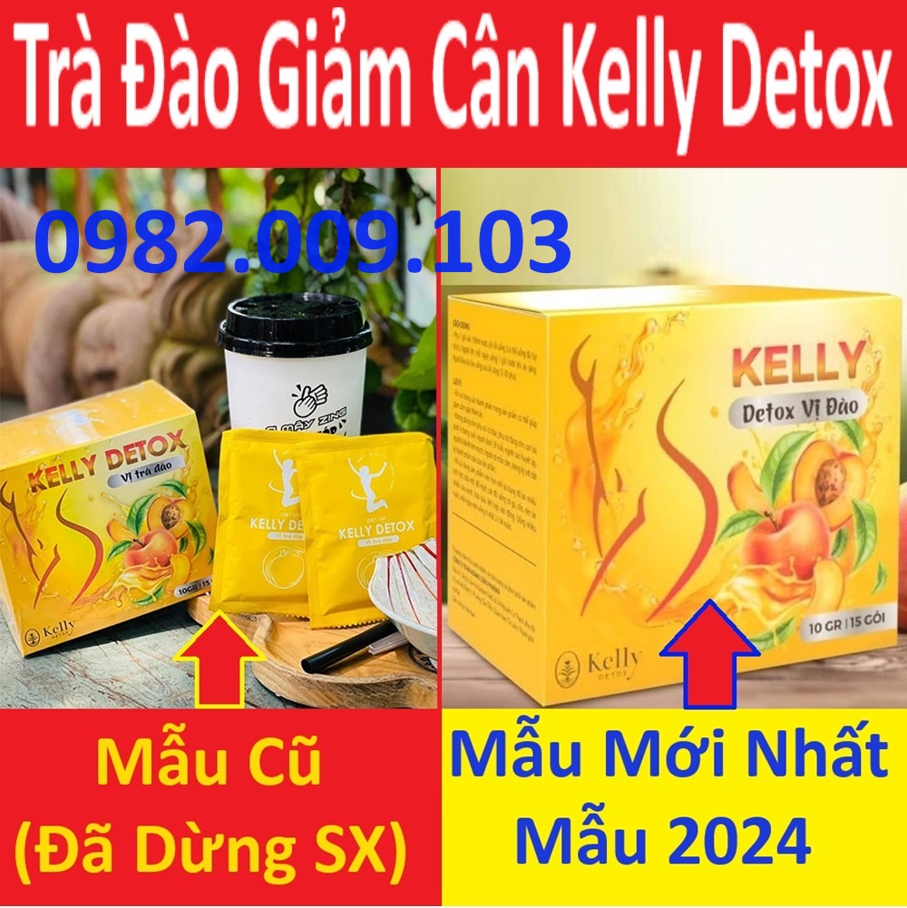 Trà detox kelly detox plus hương vị đào hoặc bí đao eo thon dáng đẹp