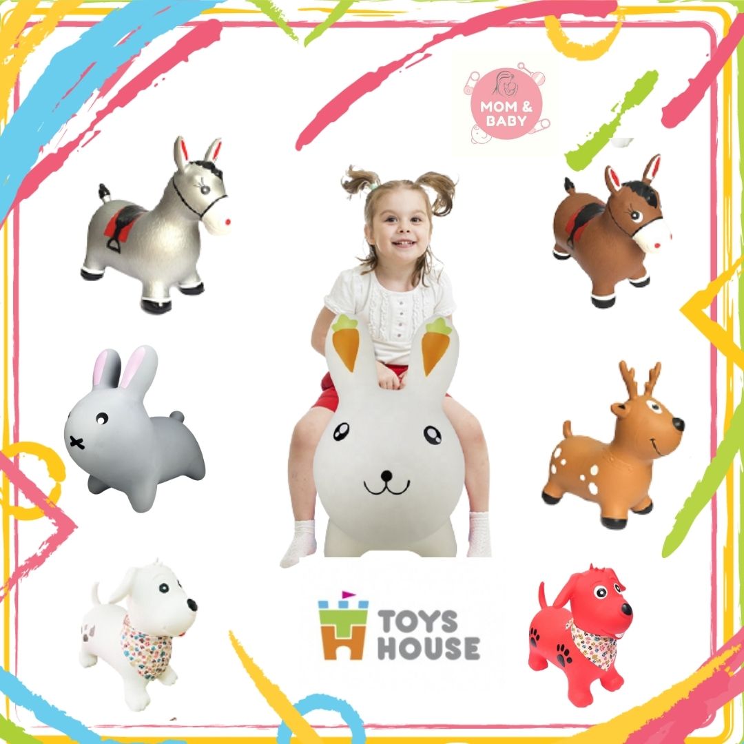 Thú Nhún Cho Bé Cao Cấp Toyhouse Tiêu chuẩn Xuất khẩu Mỹ (ASTM) và Châu Âu (EN71) - 8 Mẫu Thú Nhún Tuần Lộc, Cún Con, Ngựa, Thỏ