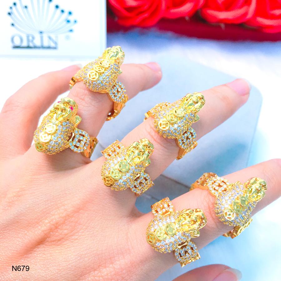Nhẫn tỳ hưu kim tiền tài lộc may mắn thiết kế thời thượng Orin N679